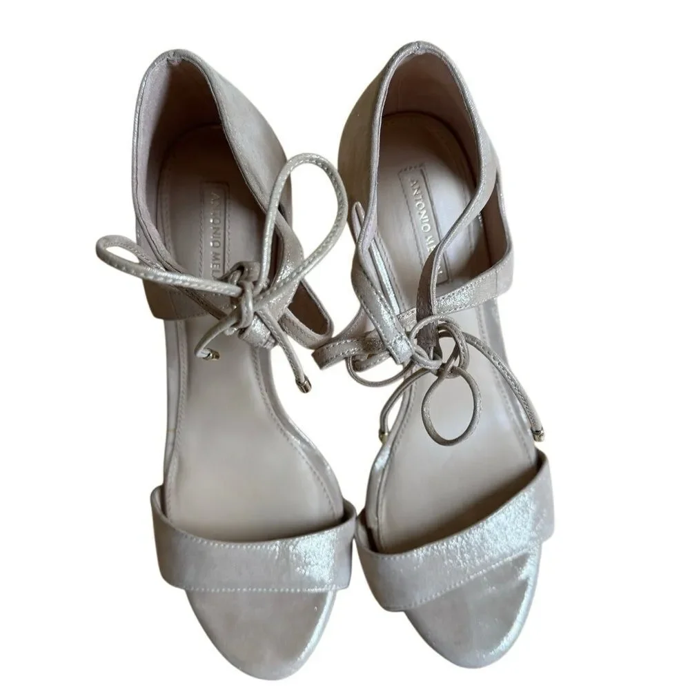 Antonio Melani Women's Kalee Ankle Strap Heeled Sandals in Size 9.5 New Nude